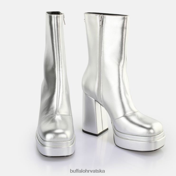 srebro Buffalo svibanj zip boot mid ankle boot vegan |čizme TDD6T532